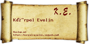 Körpel Evelin névjegykártya